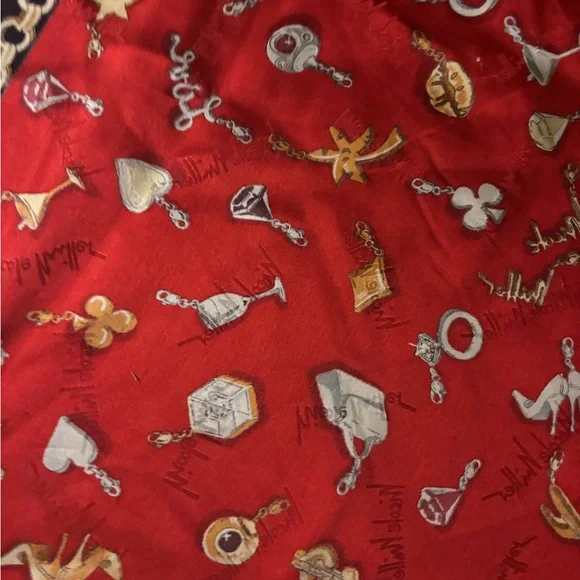 NICOLE MILLER 36 INCH SQ SILK SCARF Square Purse Chat - Picture 2 of 5